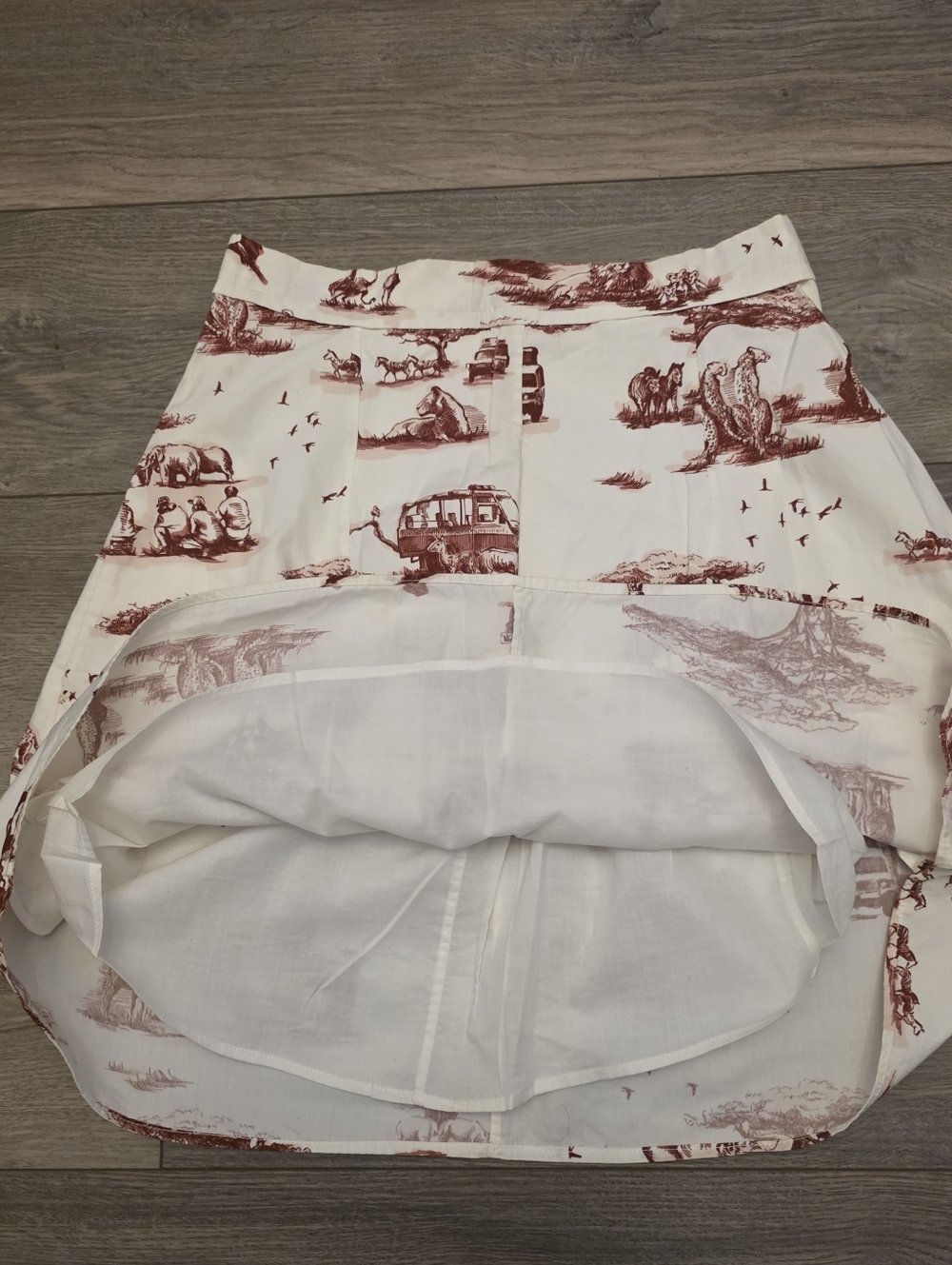 CARVEN Safari-Skirt Size 38 FR/US 6 Reimagine the Classic French Toile de Jouy - Picture 10 of 13